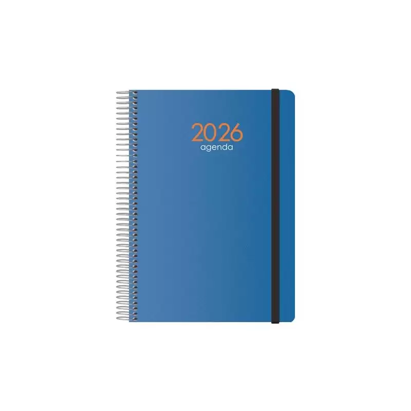 (11630-2026) DOHE AGENDA ANUAL SYNCRO ESPIRAL 15X21CM SV CIERRE C/GOMA PP AZUL 2026