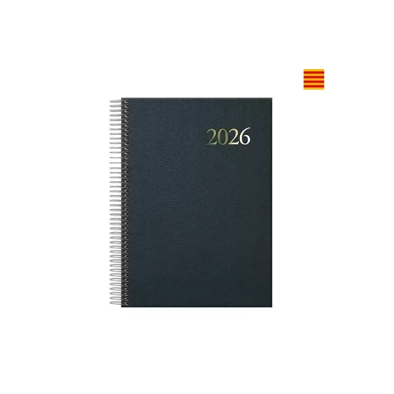 (12735-2026) DOHE AGENDA ANUAL SEGOVIA ESPIRAL 14X20CM DP NEGRO 2026 CATALÁN