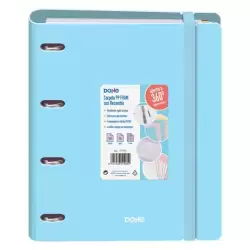 (51995) DOHE CARPETA ANILLAS MIXTAS 4X35MM RECAMBIO A4 100H 5X5MM 90GR 4 SEPARADORES POLYFOAM AZUL PASTEL