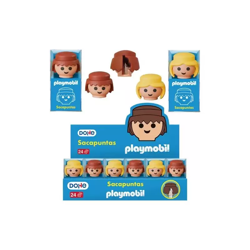 (79725) DOHE SACAPUNTAS PLAYMOBIL SURTIDO EXPOSITOR 24 UD