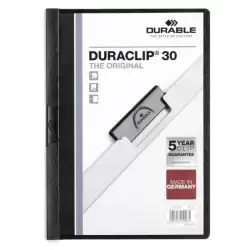 (220001) DURABLE CARPETA DOSSIER PINZA DURACLIP 30 NEGRO A4 -25U-