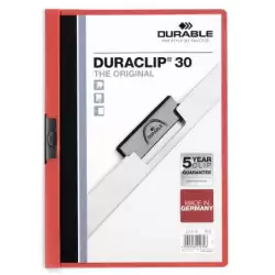 (220003) DURABLE CARPETA DOSSIER PINZA DURACLIP 30 ROJO A4 -25U-