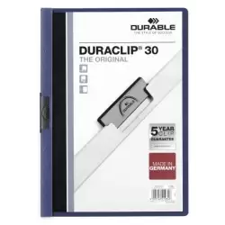 (220007) DURABLE CARPETA DOSSIER PINZA DURACLIP 30 AZUL OSCURO A4 -25U-