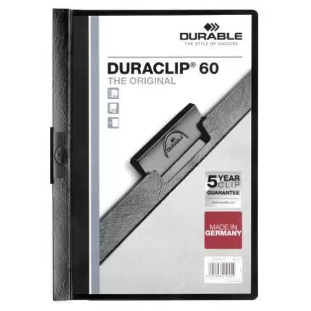 (220901) DURABLE CARPETA DOSSIER PINZA DURACLIP 60 NEGRO A4 -25U-