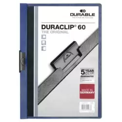 (220907) DURABLE CARPETA DOSSIER PINZA DURACLIP 60 AZUL OSCURO A4 -25U-