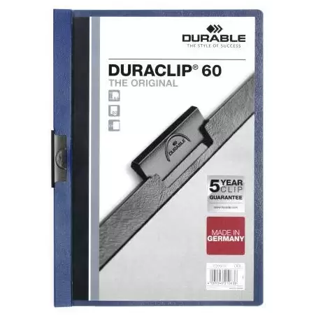 (220907) DURABLE CARPETA DOSSIER PINZA DURACLIP 60 AZUL OSCURO A4 -25U-