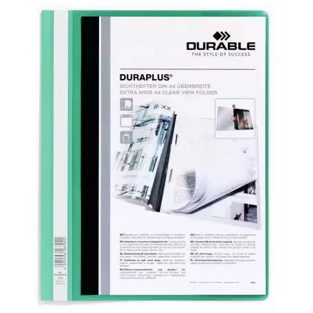 (257905) DURABLE CARPETA DE PRESENTACIÓN DOSSIER FÁSTENER DURAPLUS A4 VERDE -25 UD-
