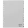 (651210) DURABLE ÍNDICES PP CON PESTAÑAS IMPRESAS DIVISIÓN NUMÉRICA 1-12 VERTICAL A4 GRIS