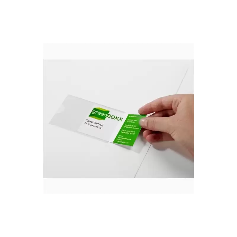 (837919) DURABLE POCKETFIX FUNDA AUTOADHESIVA C/ETIQUETAS EN BLANCO 90X57MM TRANSPARENTE EN PACK DE 100