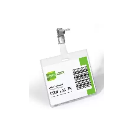 (800319) DURABLE PORTANOMBRES CON CLIP PARA IDENTIFICACIÓN 60X90MM PLÁSTICO TRANSPARENTE -25U-
