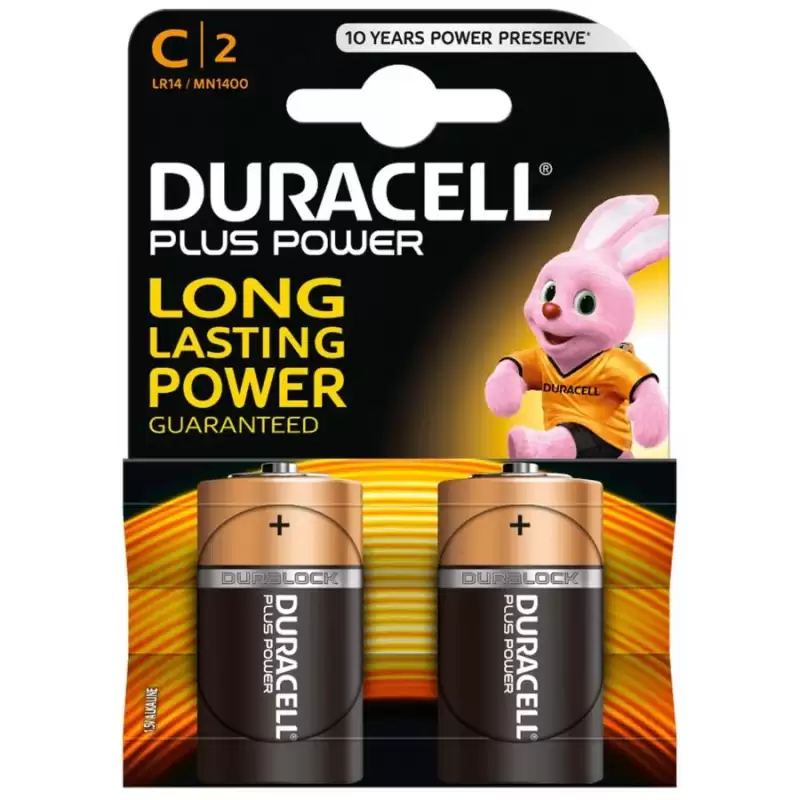(940280) DURACELL PILAS PLUS POWER L2 CLR14 ALCALINAS C 1.5V PACK-2