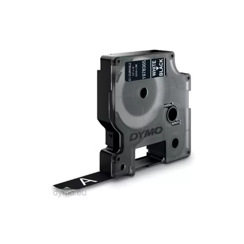 (1978365) DYMO CINTA DE TRANSFERENCIA TERMICA D1 DURABLE. ETIQUETA PERMANTE BLANCO SOBRE NEGRO DE 12MMX3M. ROTULADORA LABELMA...