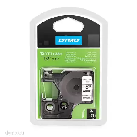 (S0718040) DYMO CINTA DE TRANSFERENCIA TERMICA D1 16957. NEGRO SOBRE BLANCO DE 12MMX3