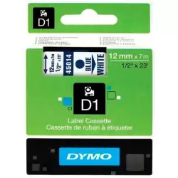 (S0720540) DYMO CINTA DE TRANSFERENCIA TERMICA D1 45014. ETIQUETAS ESTÁNDAR AZUL SOBRE BLANCO DE 12MMX7M. POLIESTER AUTOADHES...
