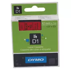 (S0720570) DYMO CINTA DE TRANSFERENCIA TERMCA D1 45017. ETIQUETAS ESTÁNDAR NEGRO SOBRE ROJO DE 12MMX7M. POLIESTER AUTOADHESIV...