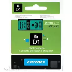 (S0720740) DYMO CINTA DE TRANSFERENCIA TERMICA D1 40919. NEGRO SOBRE VERDE DE 9MMX7M. POLIESTER AUTOADHESIVA