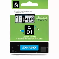 (S0720820) DYMO CINTA DE TRANSFERENCIA TÉRMICA D1 45800. ETIQUETAS ESTÁNDAR NEGRO SOBRE TRANSPARENTE DE 19MMX7M. POLIESTER AU...
