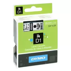 (S0720830) DYMO CINTA DE TRANSFERENCIA TERMICA D1 45803. ETIQUETAS ESTÁNDAR NEGRO SOBRE BLANCO DE 19MMX7M. POLIESTER AUTOADHE...