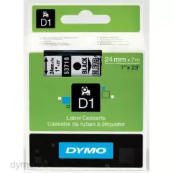 (S0720920) DYMO CINTA DE TRANSFERENCIA TERMICA D1 53710. ETIQUETAS ESTÁNDAR NEGRO SOBRE TRANSPARENTE DE 24MMX7M. POLIESTER AU...