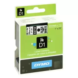 (S0720930) DYMO CINTA DE TRANSFERENCIA TERMICA D1 53713. ETIQUETAS ESTÁNDAR NEGRO SOBRE BLANCO DE 24MMX7M. POLIESTER AUTOADHE...
