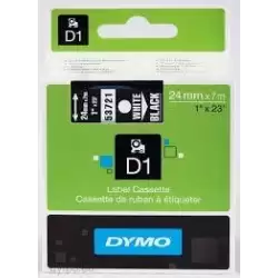 (S0721010) DYMO CINTA DE TRANSFERENCIA TERMICA D1 53721. ETIQUETAS ESTÁNDAR BLANCO SOBRE NEGRO DE 24MMX7M. POLIESTER AUTOADHE...
