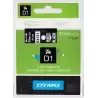 (S0721010) DYMO CINTA DE TRANSFERENCIA TERMICA D1 53721. ETIQUETAS ESTÁNDAR BLANCO SOBRE NEGRO DE 24MMX7M. POLIESTER AUTOADHE...