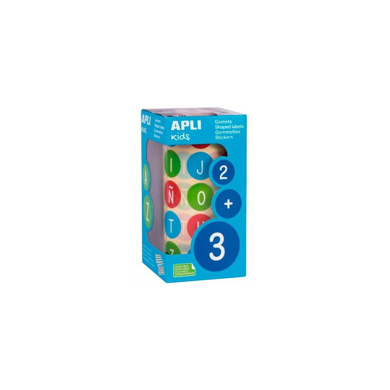 (15126) APLI ROLLO GOMETS ABECEDARIO MAYÚSCULAS REDONDOS 20MM