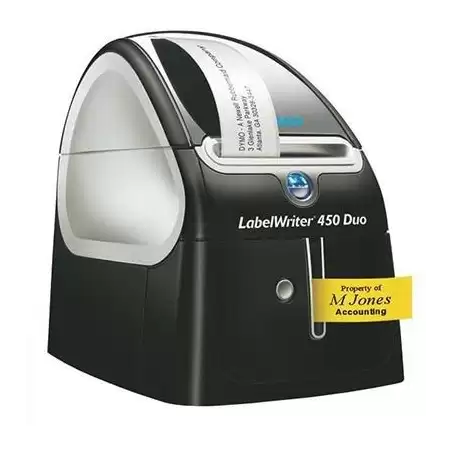 (S0838920) DYMO ETIQUETADORA - ROTULADORA ELECTRÓNICA LABELWRITER NEGRO - PLATA MODELO 450 DUO (TÉRMICA DIRECTA