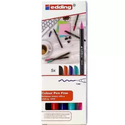 (1200-5-S) EDDING ROTULADOR 1200 HOME OFFICE PUNTA FINA C/SURTIDOS ESTUCHE 5 UD
