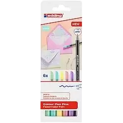 (1200-6 S) EDDING ROTULADOR 1200 PUNTA FINA COLORES SURTIDOS PASTEL ESTUCHE 6 UD