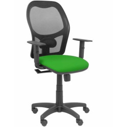 (345SM840B15B10CRN) PIQUERAS Y CRESPO SILLA ALOCÉN SINCRO B/REGULABLES REFUERZO LUMBAR RESPALDO MALLA NEGRO ASIENTO BALI VERDE