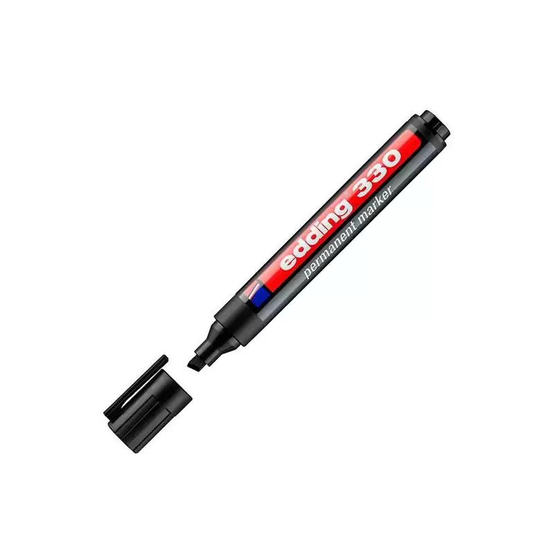 (330-01) EDDING MARCADOR PERMANENTE 330 PUNTA BISELADA NEGRO