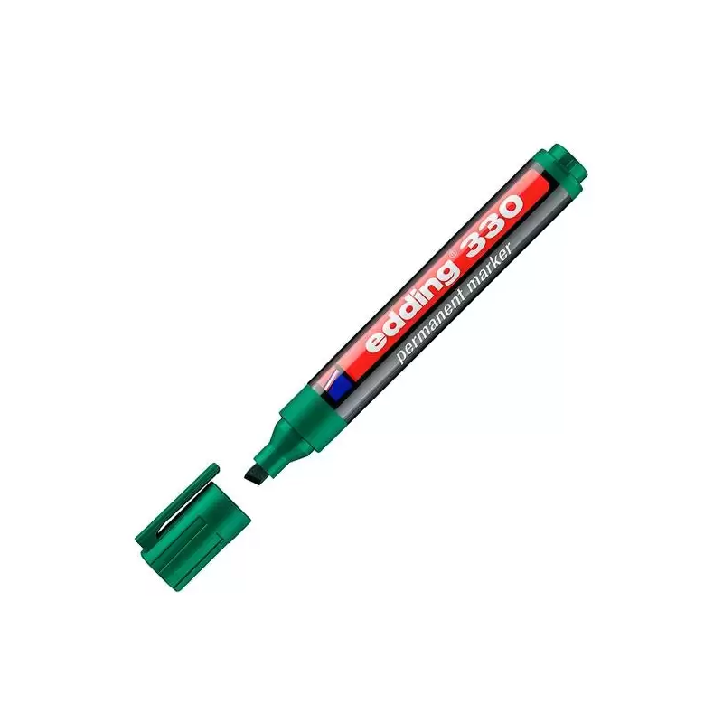 (330-04) EDDING MARCADOR PERMANENTE 330 PUNTA BISELADA VERDE
