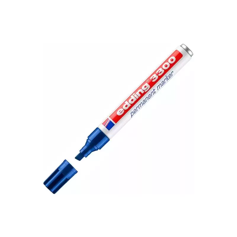 (3300-03) EDDING MARCADOR PERMANENTE 3300 PUNTA BISELADA AZUL
