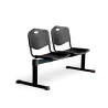 (B2PINE) PIQUERAS Y CRESPO BANCADA ISO 2 PLAZAS ASIENTO Y RESPALDO PVC NEGRO