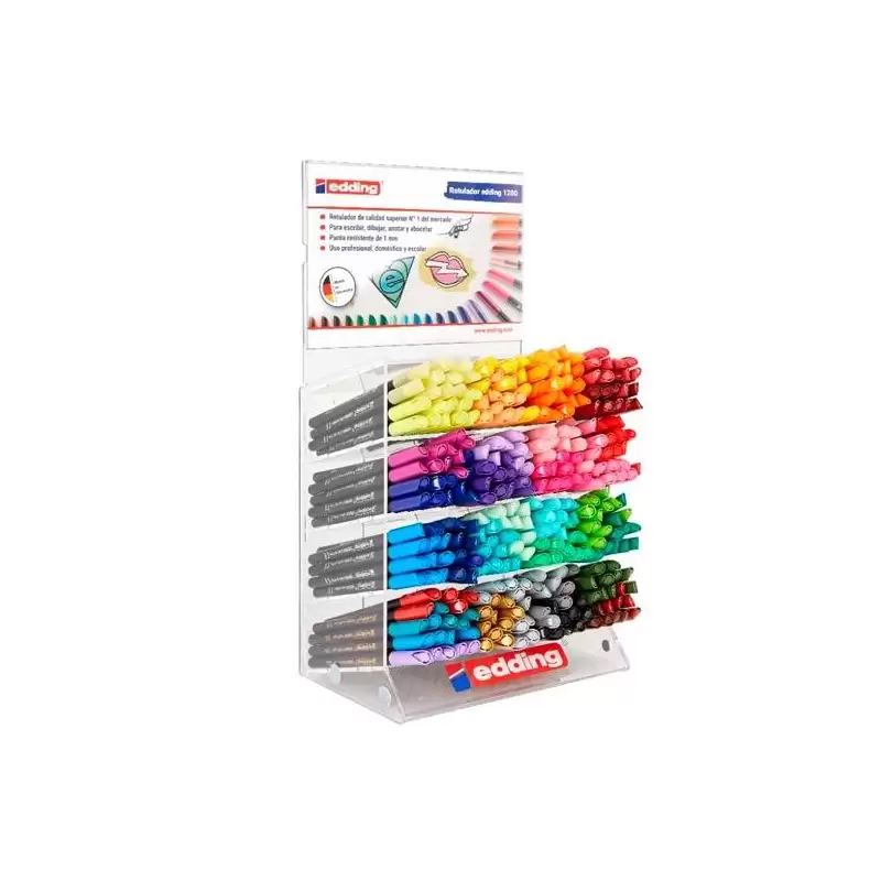 (4-71200) EDDING ROTULADOR 1200 PUNTA FINA COLORES SURTIDOS EXPOSITOR 320 UD