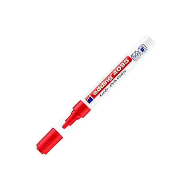 (4095-02) EDDING MARCADOR DE TIZA LÍQUIDA 4095 BORRABLE ROJO