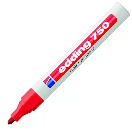 (750-02) EDDING MARCADOR PERMANENTE 750 TINTA OPACA BRILLANTE ROJO