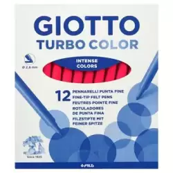 (F485011) GIOTTO ROTULADORES TURBO COLOR ROJO ESTUCHE 12 UD