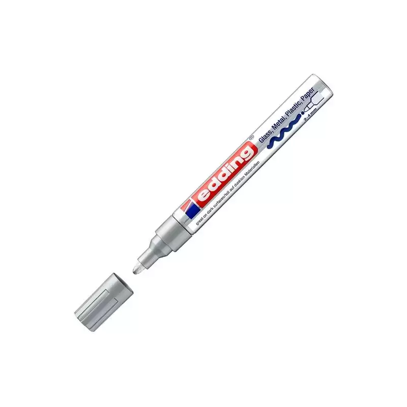 (750-54) EDDING MARCADOR PERMANENTE 750 TINTA OPACA BRILLANTE PLATA