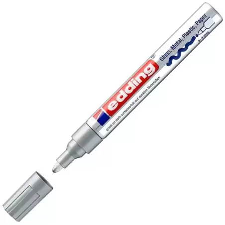(750-54) EDDING MARCADOR PERMANENTE 750 TINTA OPACA BRILLANTE PLATA