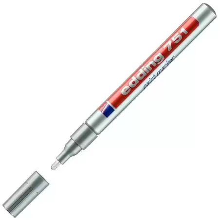 (751-54) EDDING MARCADOR PERMANENTE TINTA OPACA 751 PLATA