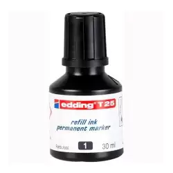 (T25001) EDDING FRASCO DE TINTA T25 PARA ROTULADOR PERMANENTE 30ML NEGRO