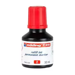 (T25002) EDDING FRASCO DE TINTA T25 PARA ROTULADOR PERMANENTE 30ML ROJO