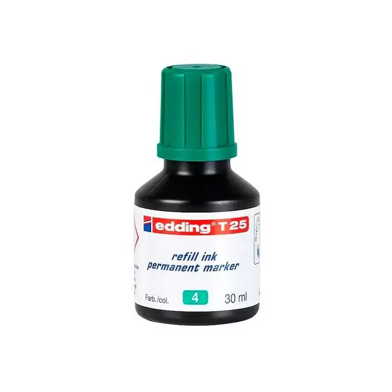 (T25004) EDDING FRASCO DE TINTA T25 PARA ROTULADOR PERMANENTE 30ML VERDE