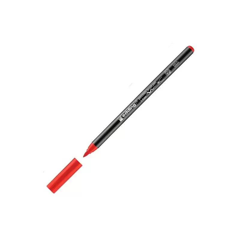 (4200-02) EDDING ROTULADOR 4200 PARA PORCELANA PUNTA PINCEL ROJO