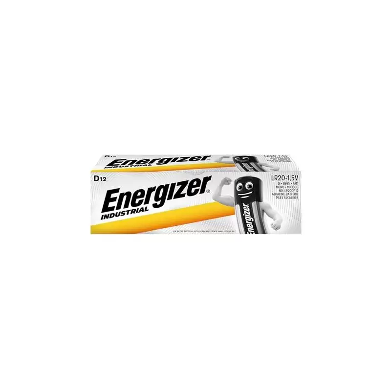 (ENEINDLR20C12) ENERGIZER PILA INDUSTRIAL ALCALINAS - LR20 - PACK 12 UDS