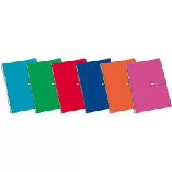 (100430069) ENRI CUADERNO ESPIRAL FOLIO T/ DURA 80H DOBLE PAUTA 3MM 60GR  COLORES SURTIDOS