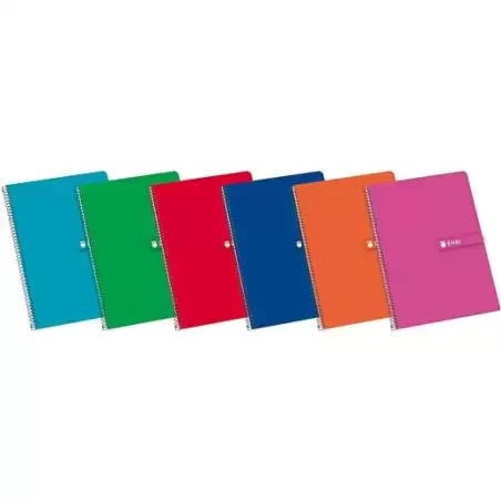 (100430069) ENRI CUADERNO ESPIRAL FOLIO T/ DURA 80H DOBLE PAUTA 3MM 60GR  COLORES SURTIDOS
