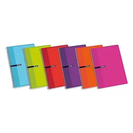 (100430081) ENRI CUADERNO ESPIRAL 80H 1/4 60GR 4X4MM C/MARGEN TAPAS DURAS C/SURTIDOS